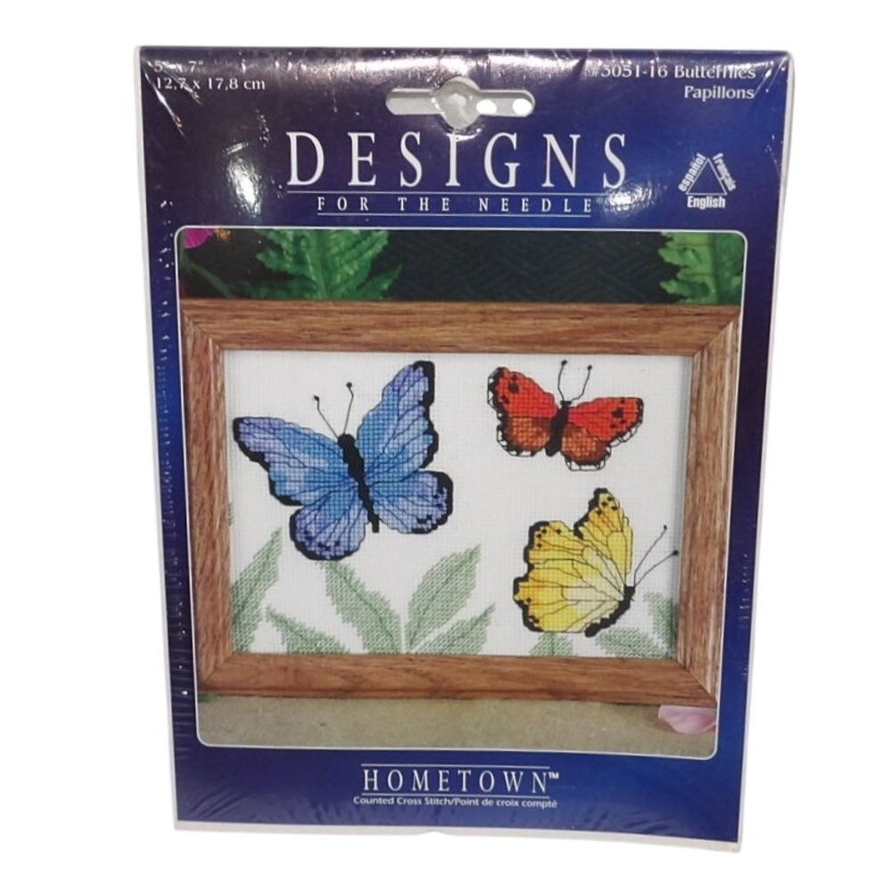 Janlynn Designs for the Needle Butterflies Counted Cross Stitch Kit 5051-16 5x7